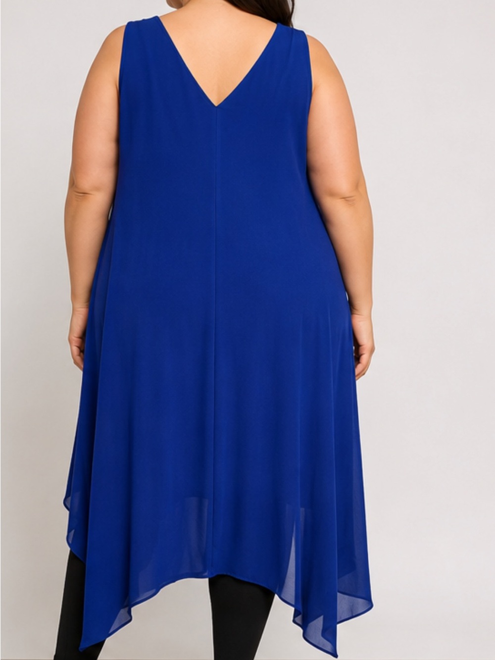 BCBGMaxAzria Royal Blue Asymmetrical Handkerchief Hem Dress